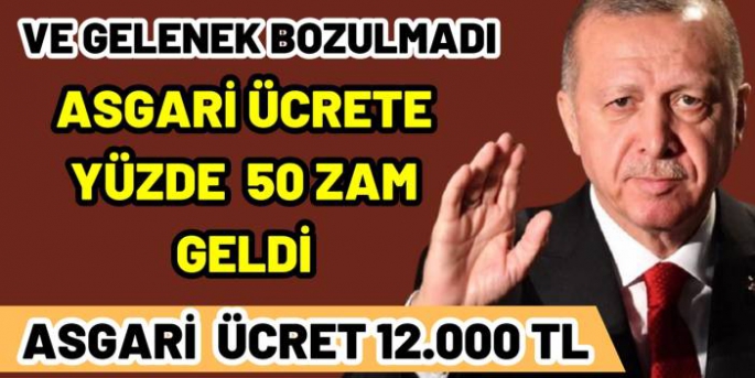 Asgari ücrete yüzde 50 zam!