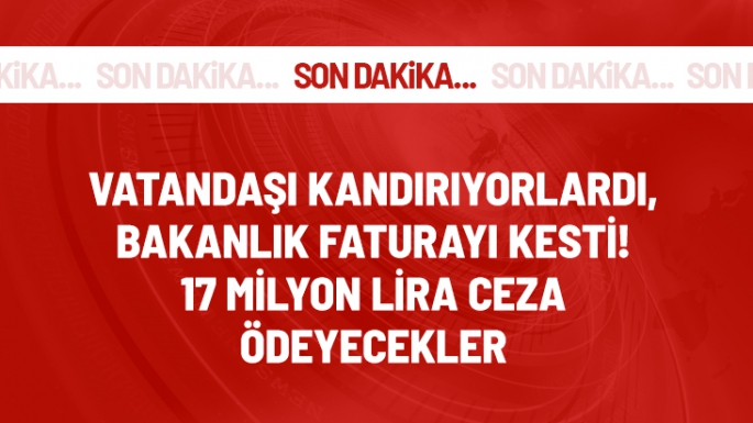 Bakanlık 17 milyon TL ceza kesti