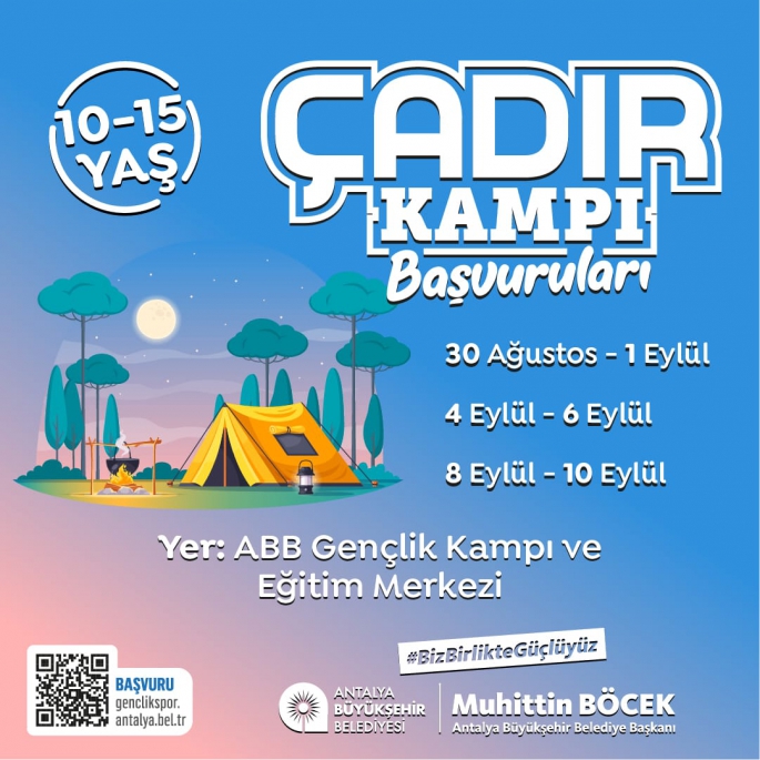 Büyükşehir’den Yaz ve Çadır Kampı