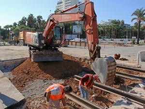 3. Etap Raylı Sistem Çalışmaları Falez Kavşağında 