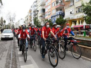 Atatürkün Antalyaya gelişi anısına bisiklet turu