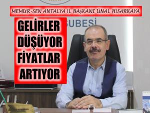 Fiyatlar Artıyor Gelirler Düşüyor