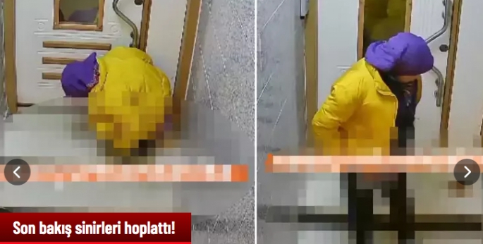 Kapının önüne tuvaletini yaptı
