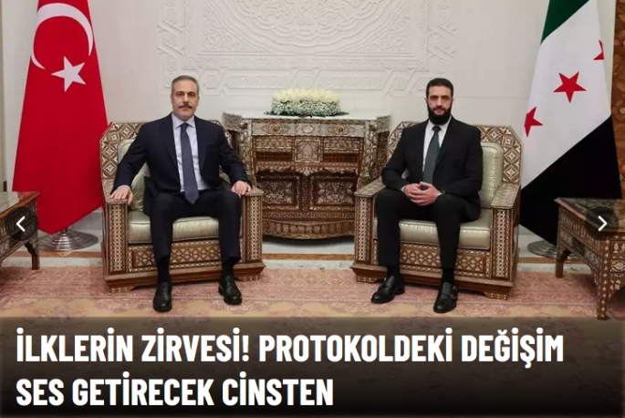 Şam'daki zirvede çarpıcı Türk bayrağı detayı