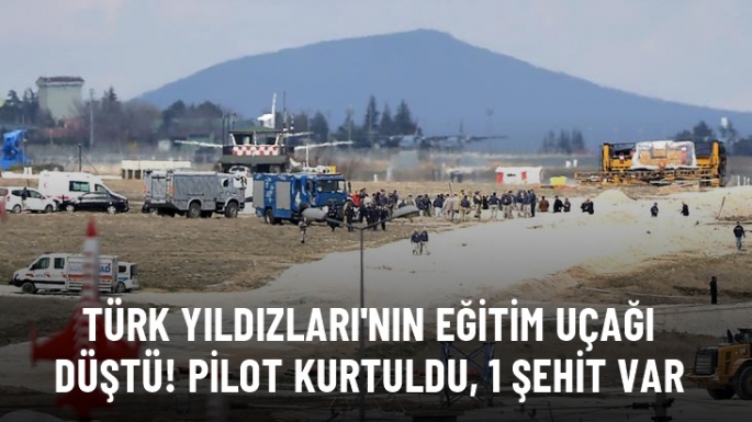 Türk Yıldızları'na ait eğitim uçağı düştü!